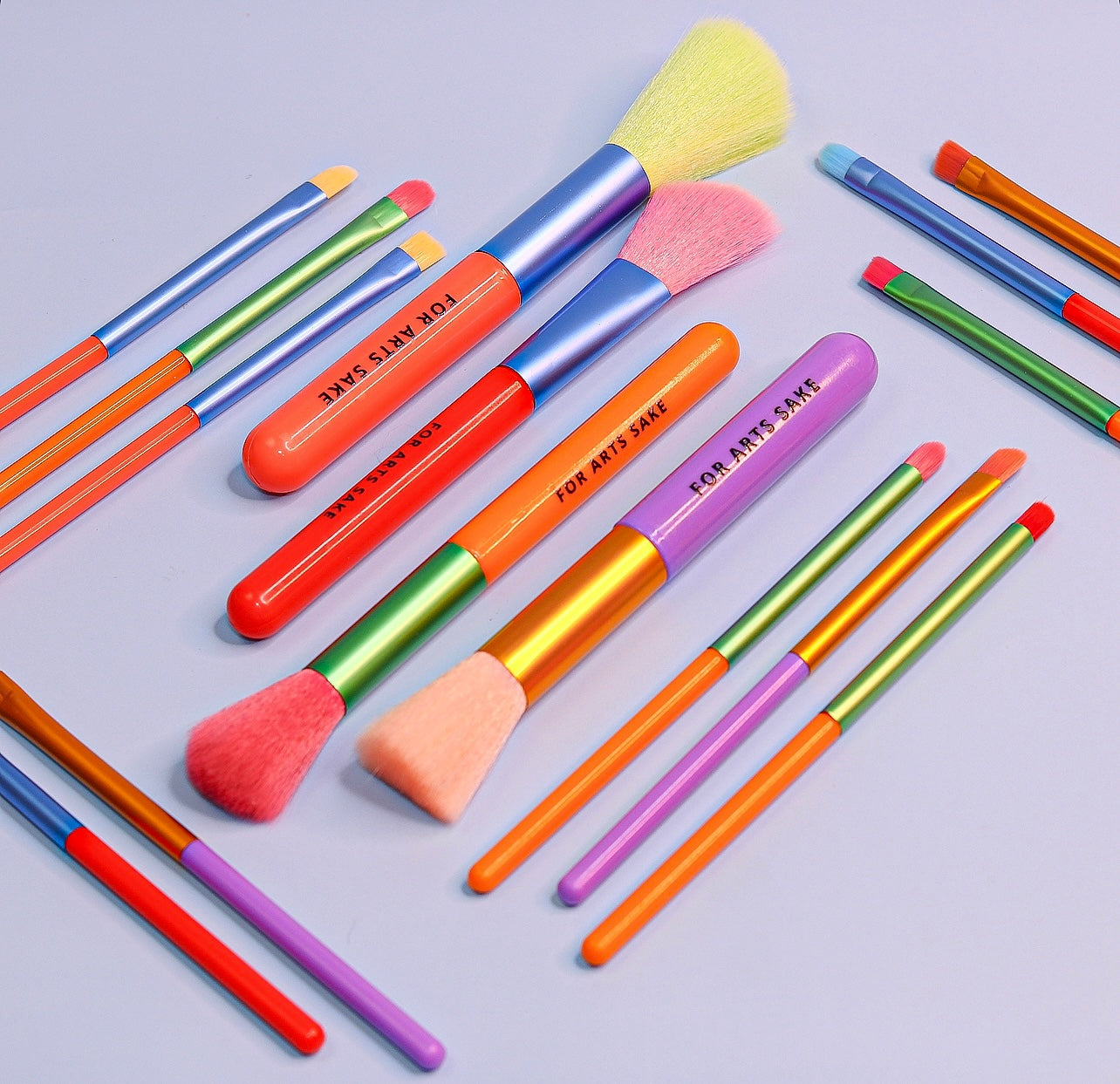 Colorful 15 Piece Makeup Brush Set