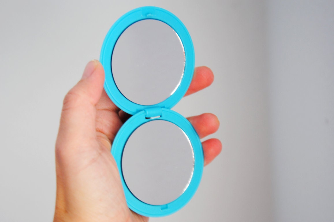 Blue Compact Makeup Mirror