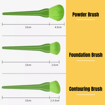 10 Piece Makeup Brush Set | Green