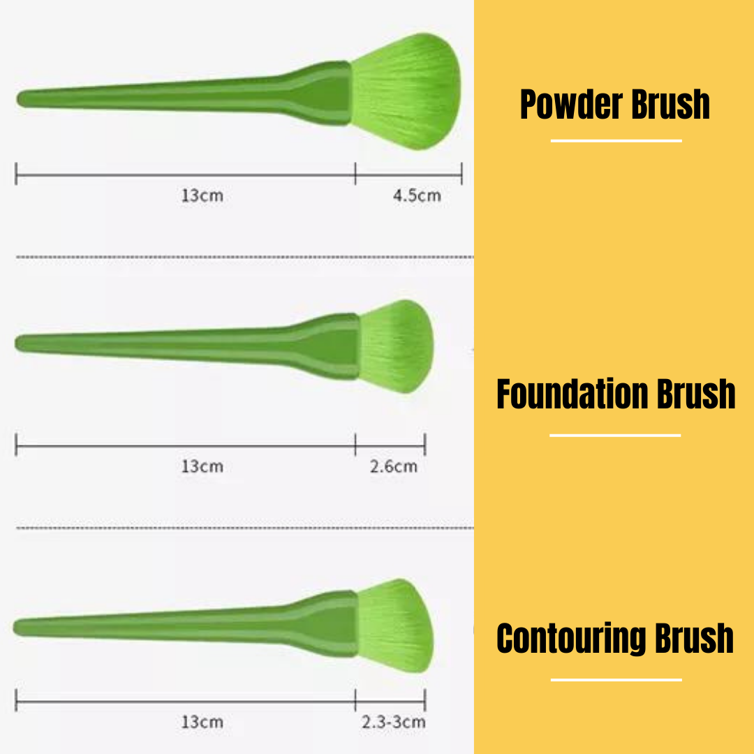 10 Piece Makeup Brush Set | Yellow