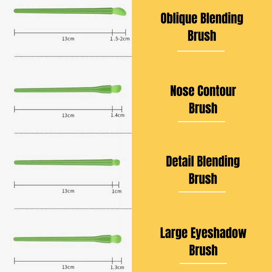 10 Piece Makeup Brush Set | Yellow