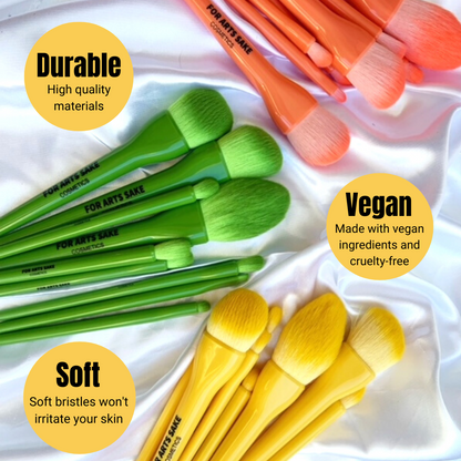 10 Piece Makeup Brush Set | Green