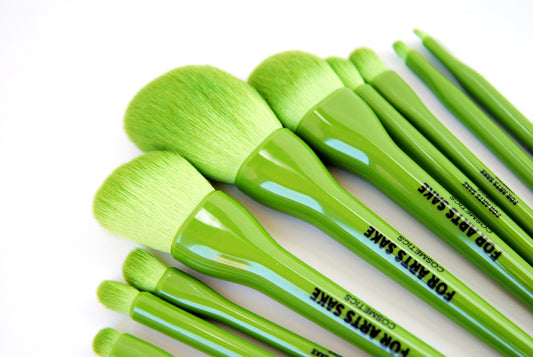 10 Piece Makeup Brush Set | Green